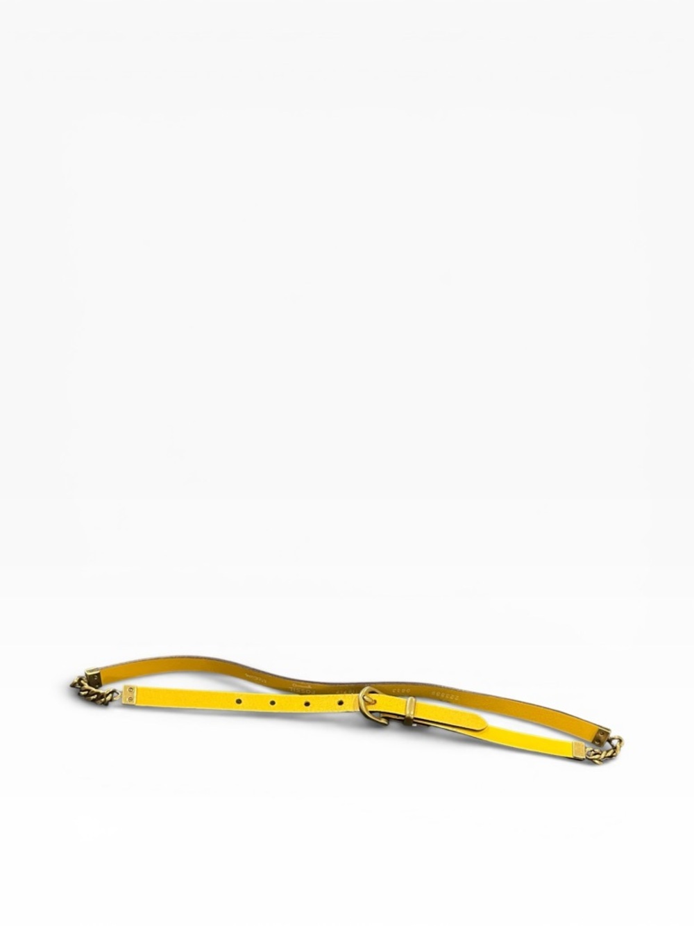 Fossil Y2K 90s thin skinny chain yellow leather belt vintage retro medium m